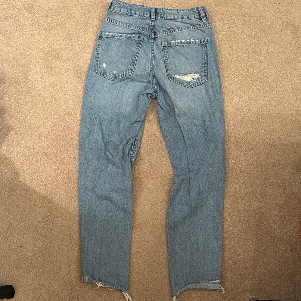 Garage Distressed Light Blue Boyfriend Jeans - Picture 2 of 3
